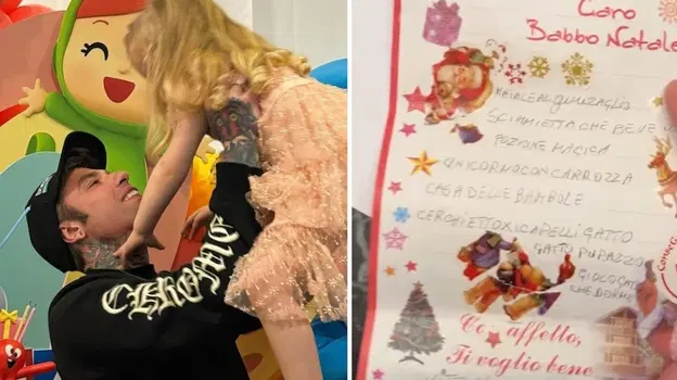 La lettera a Babbo Natale della figlia di Fedez e Chiara Ferragni: “Vorrei che.. 